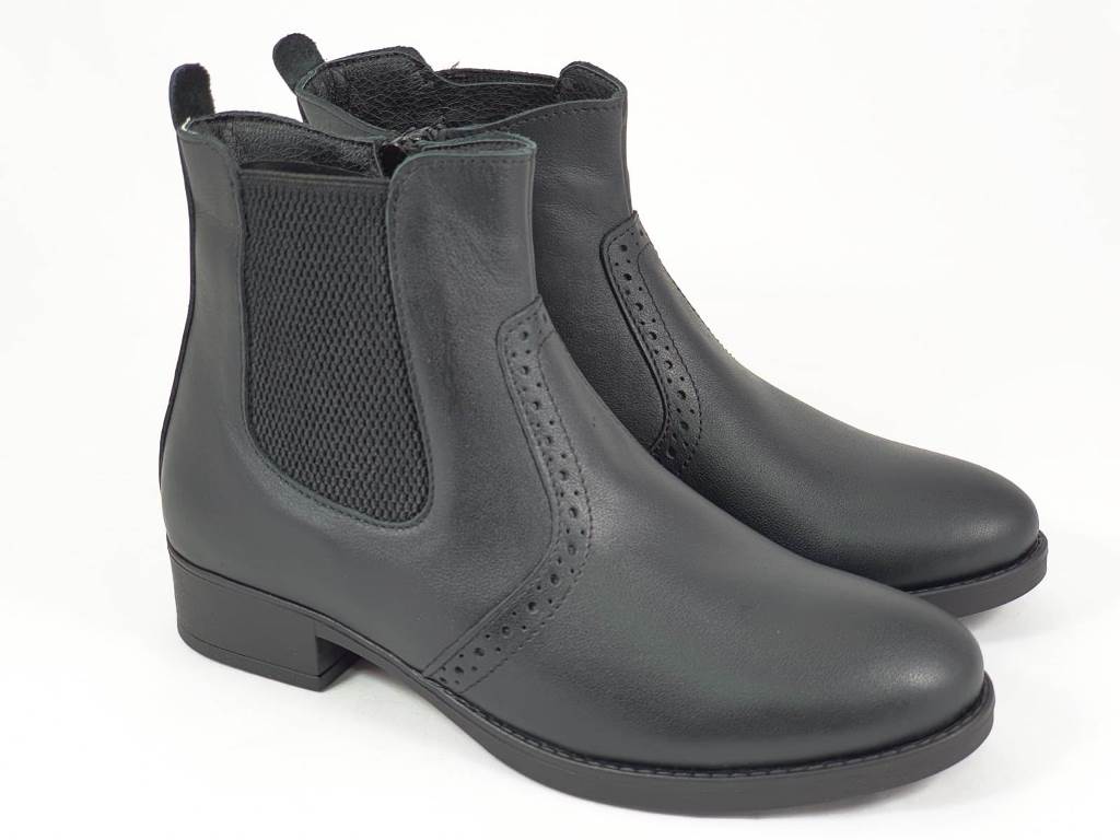 Ghete dama piele negre Teo biashoes.ro imagine reduceri